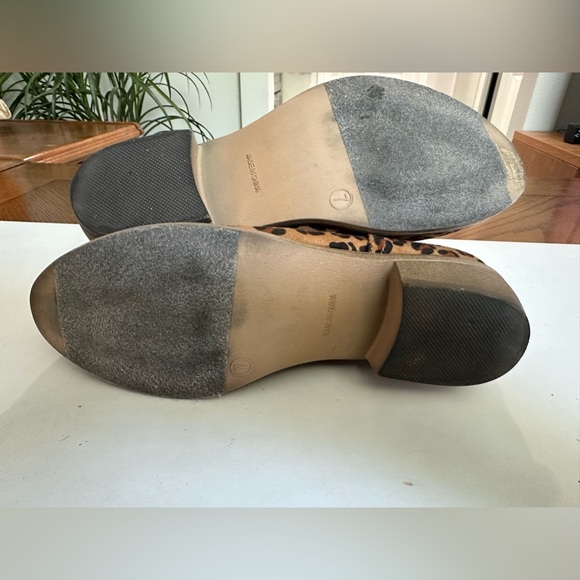 Faux Leopard Fur Print Ankle Boots/Booties - Zip Back - Low Heel Shoes - Size 7 - Picture 7 of 7